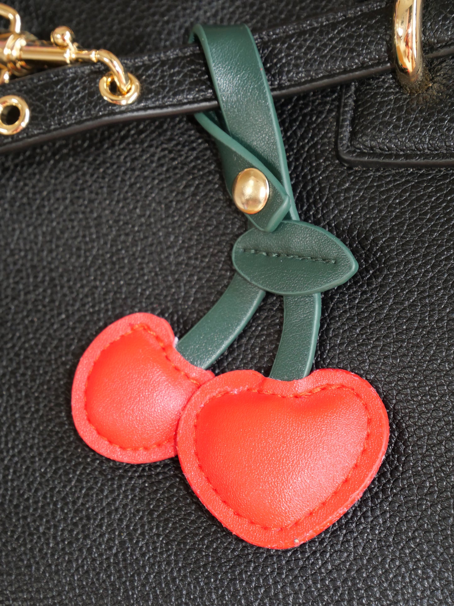 Bijoux de sac Cerises — Rouge & vert