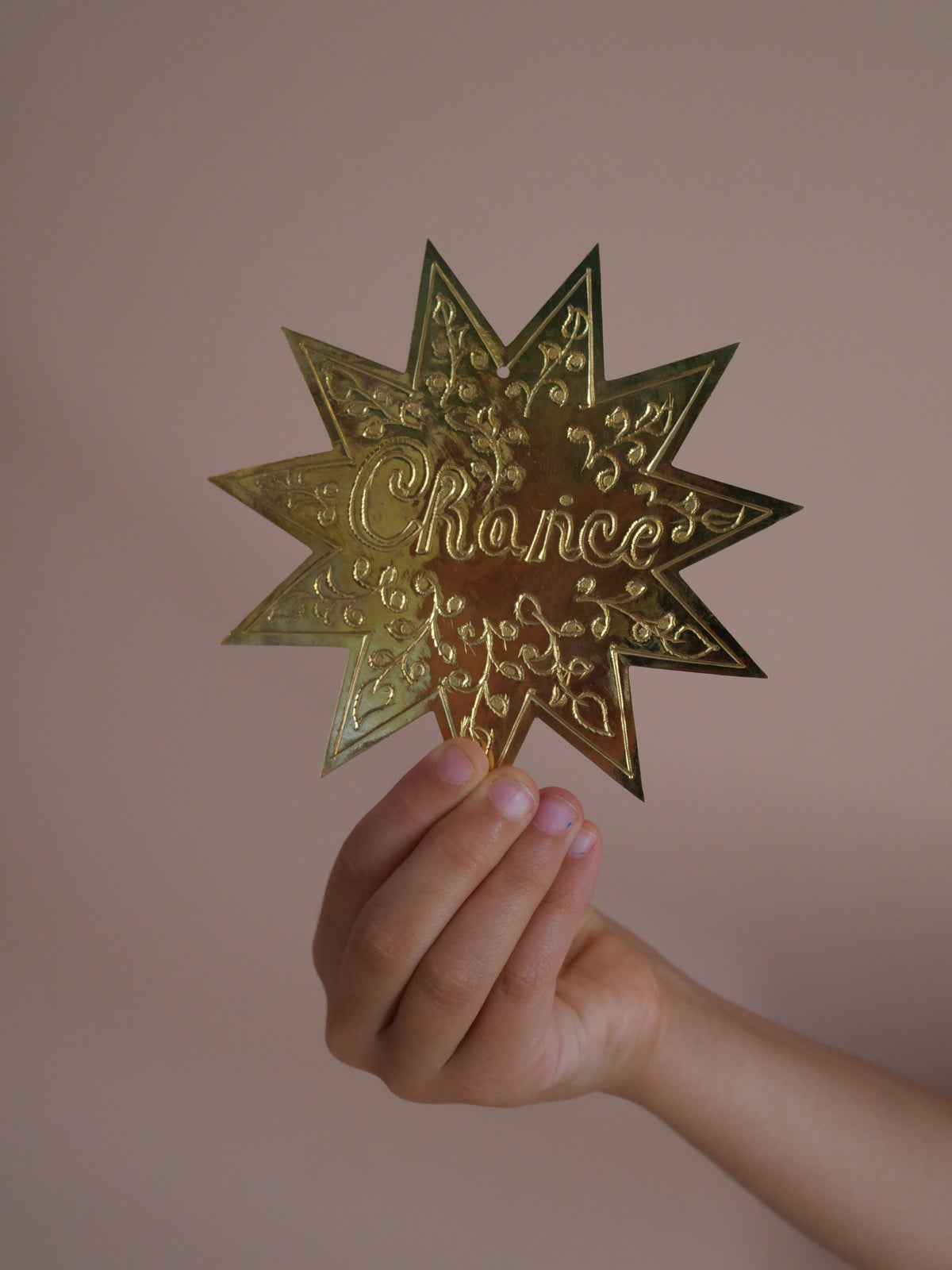 Médaillon étoile Chance en laiton