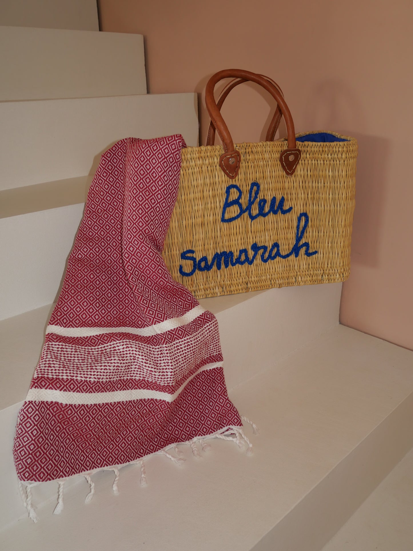 Fouta de plage bordeaux