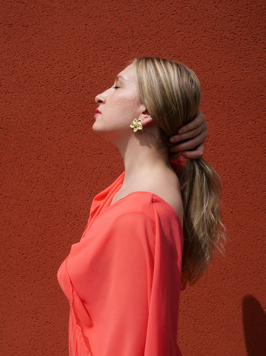 Boucles d’oreilles Fleur — Acier inoxydable