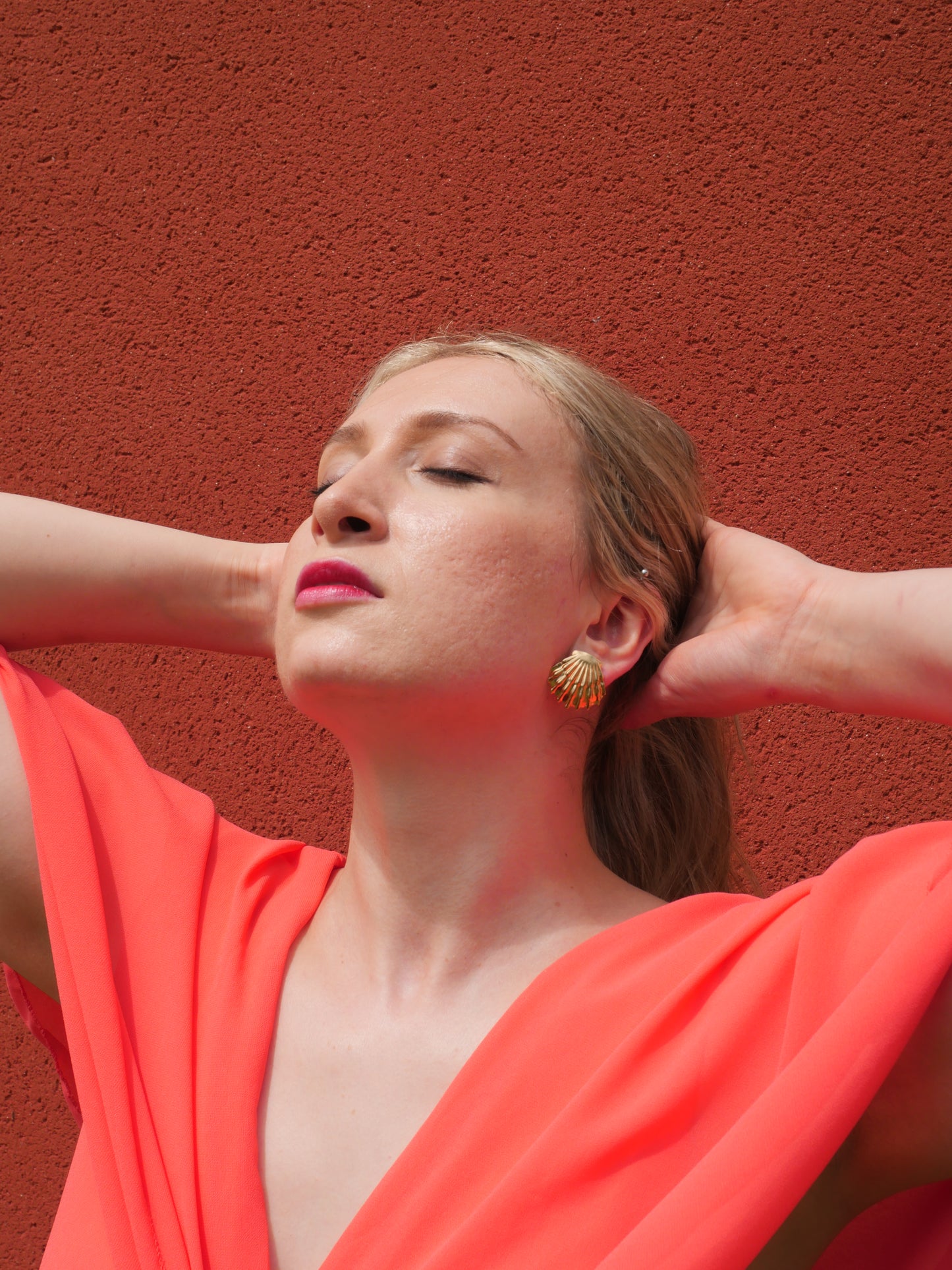 Boucles d’oreilles Coquille Saint-Jacques version 2 — Acier inoxydable