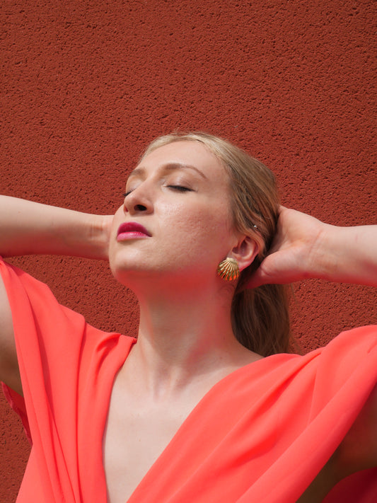 Boucles d’oreilles Coquille Saint-Jacques version 2 — Acier inoxydable