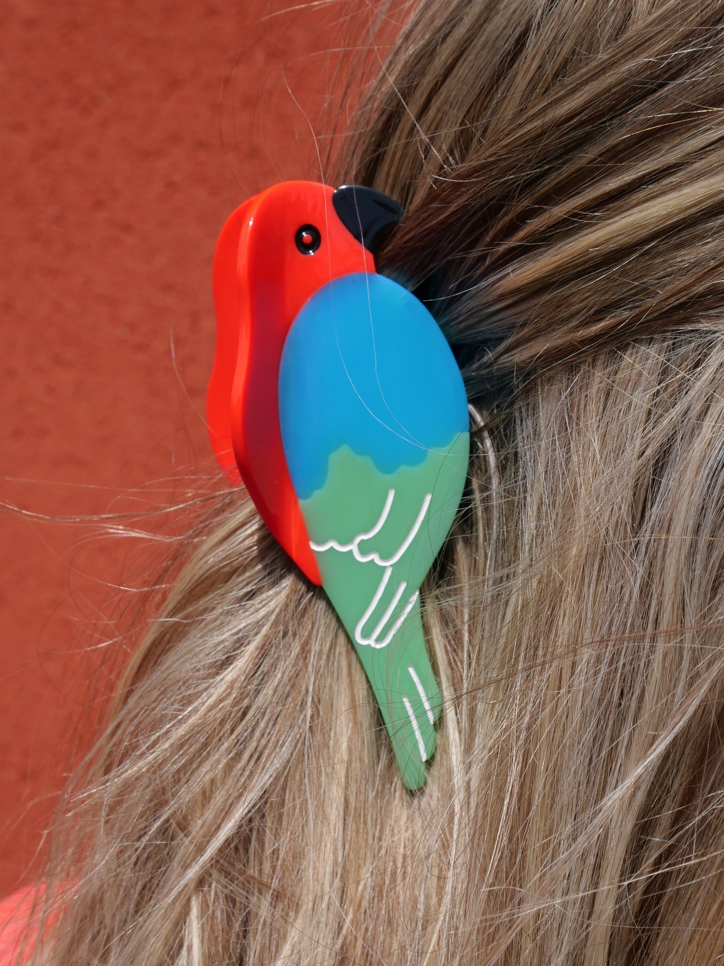 Le perroquet - Pince à cheveux fantaisie — Format M