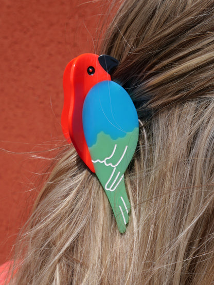 Le perroquet - Pince à cheveux fantaisie — Format M