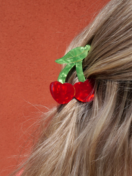 Cerises 2 - Pince à cheveux fantaisie — Format M