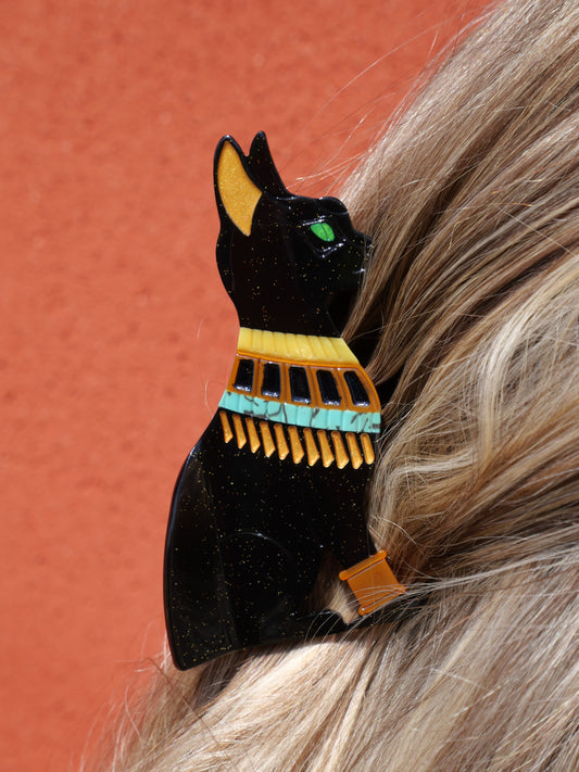 Le chat Egyptien - Pince à cheveux fantaisie — Format M