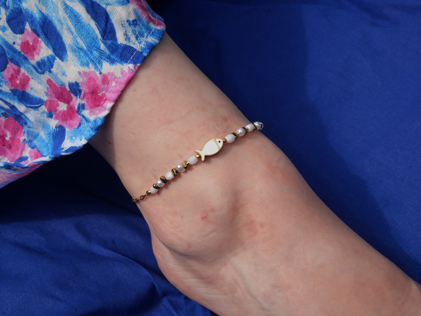 Bracelet de cheville Petit poisson — Acier inoxydable