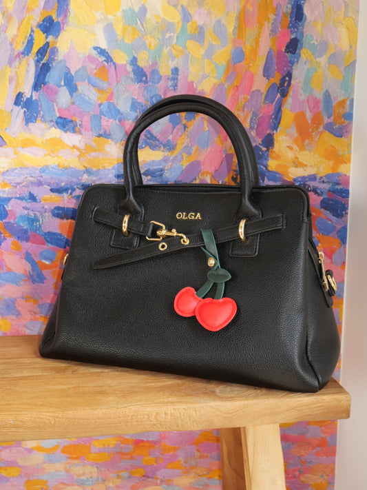 Bijoux de sac Cerises — Rouge & vert