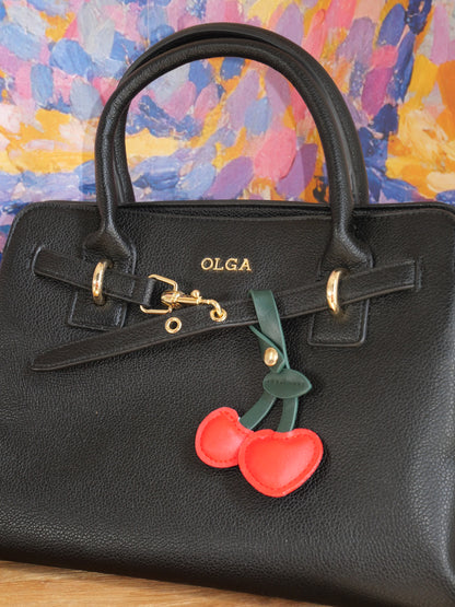 Bijoux de sac Cerises — Rouge & vert