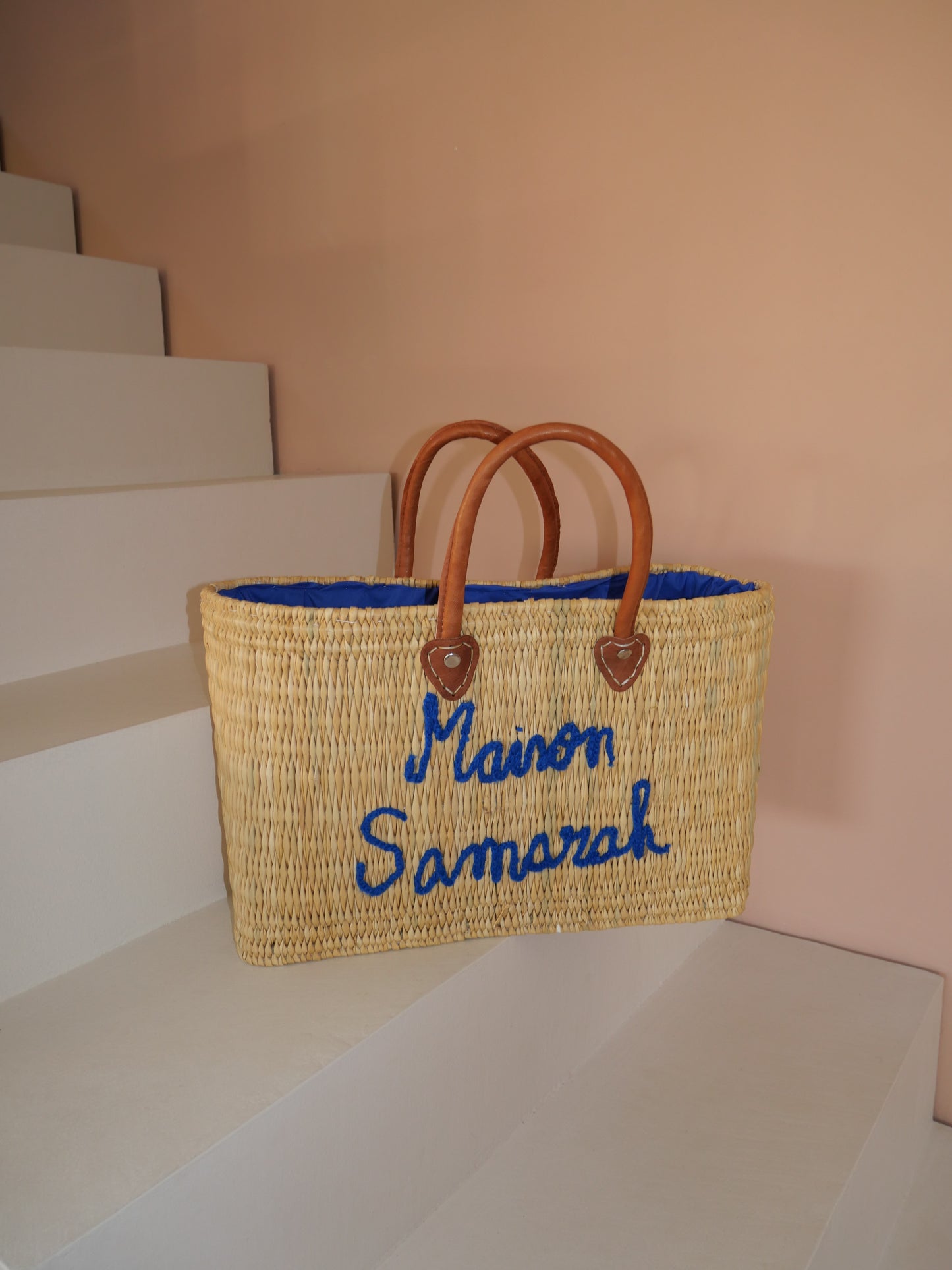 Sac en osier maison samarah | Cabas de plage rectangulaire