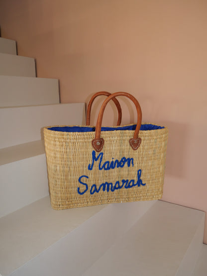 Sac en osier maison samarah | Cabas de plage rectangulaire