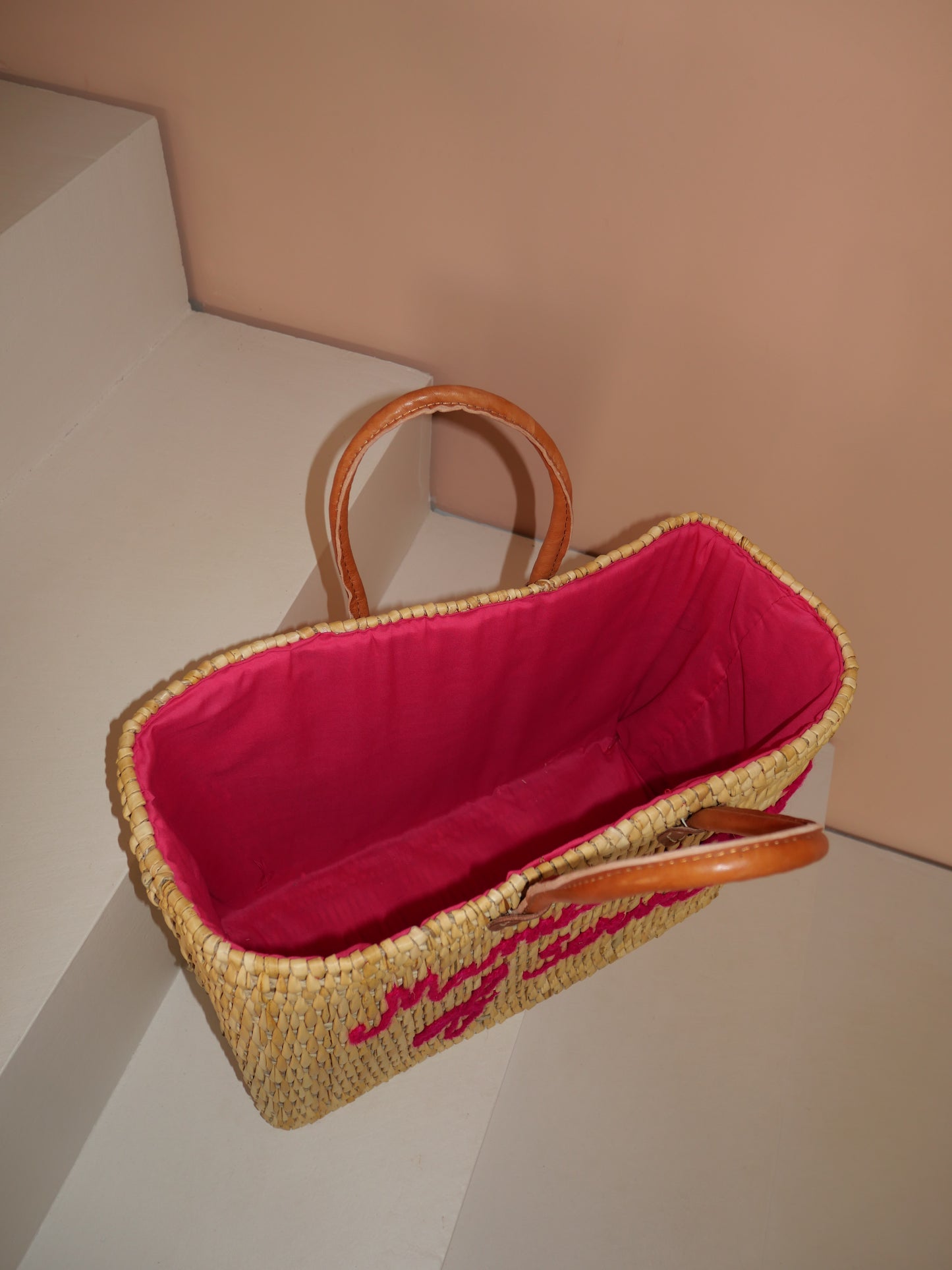 Sac en osier Mama is Out of Service | Cabas de plage artisanal rectangulaire