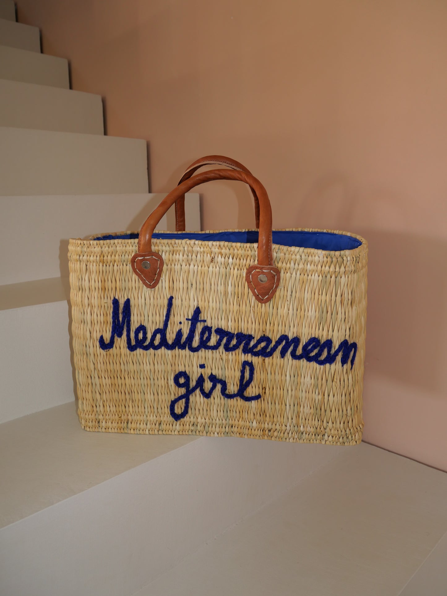 Sac en osier Mediterranean Girl | Cabas de plage rectangulaire