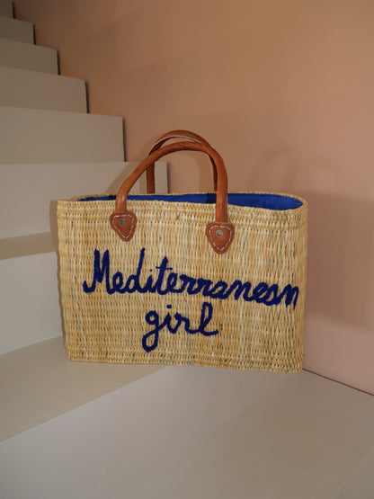 Sac en osier Mediterranean Girl | Cabas de plage rectangulaire