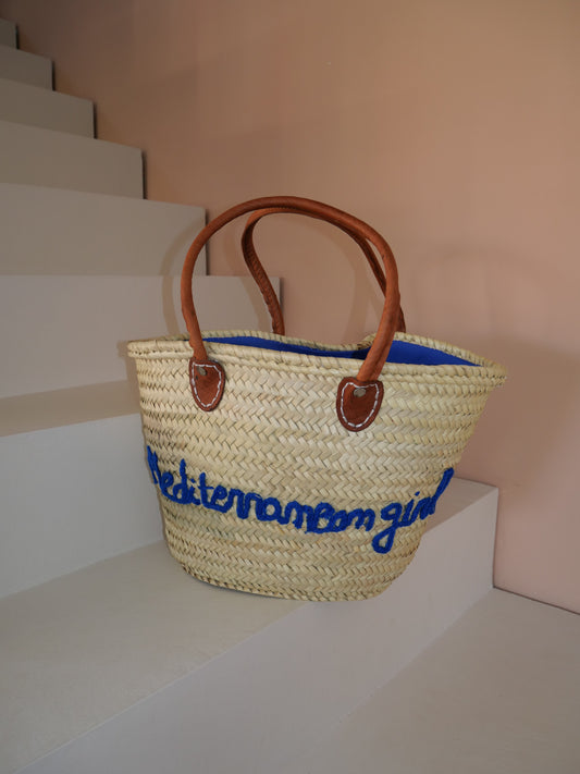 Sac en osier Méditerranean girl | Cabas de plage triangulaire