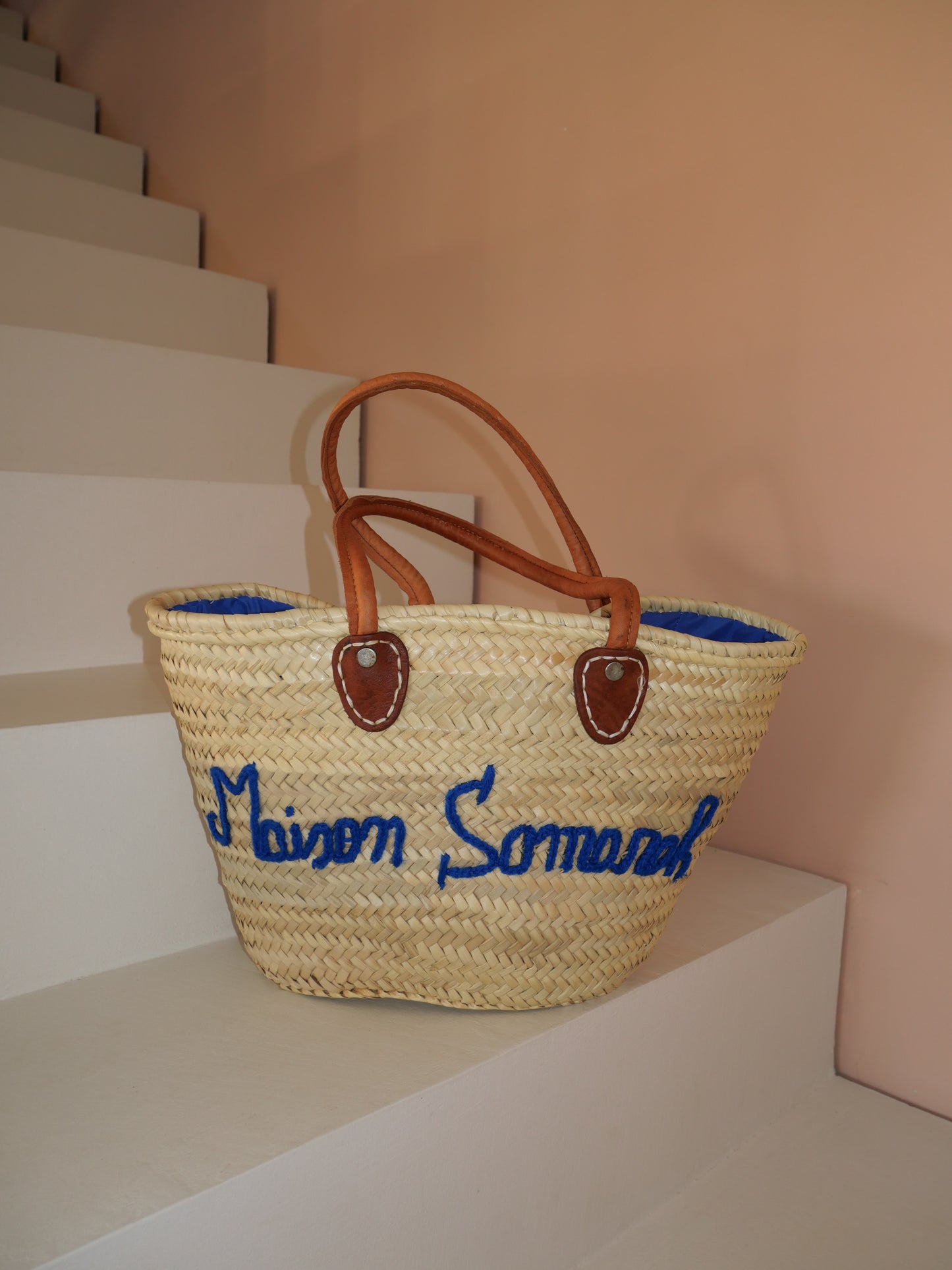 Sac en osier Maison Samarah  | Cabas de plage triangulaire