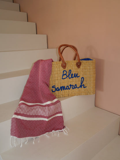 Fouta de plage bordeaux