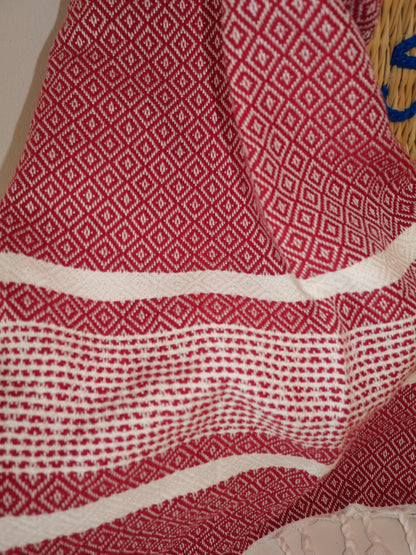 Fouta de plage bordeaux