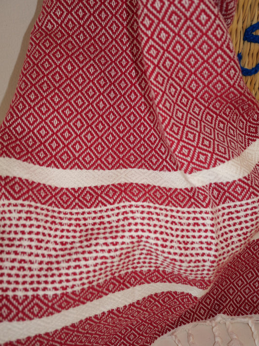 Fouta de plage bordeaux