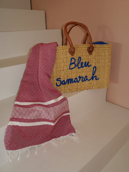 Fouta de plage bordeaux