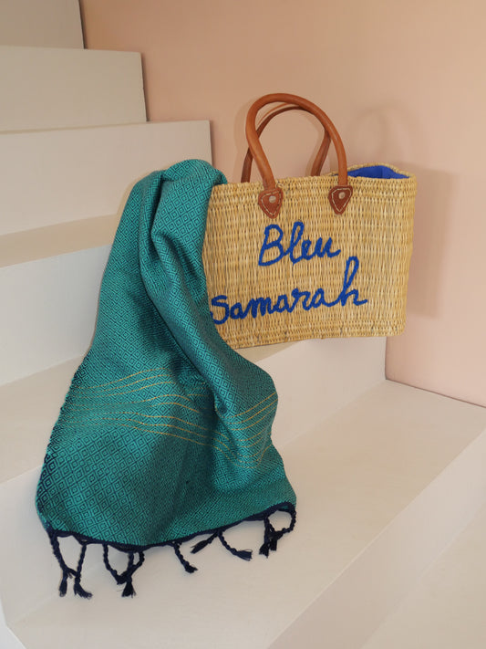 Fouta de plage vert emeraude