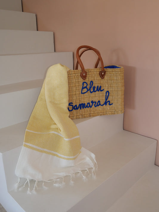 Fouta de plage jaune