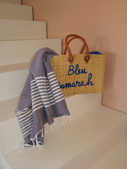 Fouta de plage prune