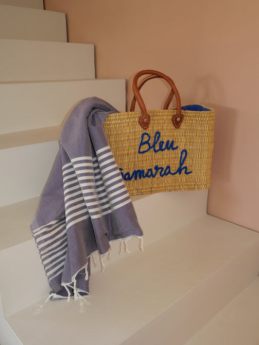 Fouta de plage prune