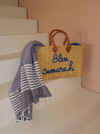 Fouta de plage prune