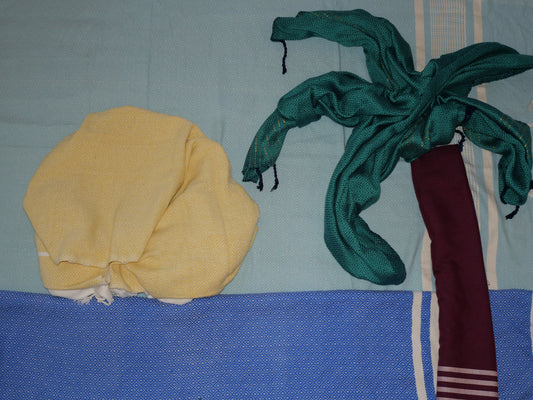 Fouta de plage jaune
