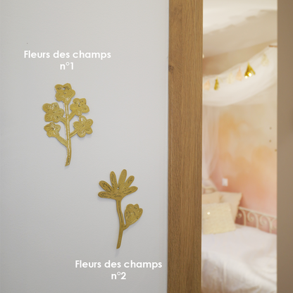 Fleurs murales stylisées en laiton – 2 choix  – faites main